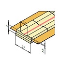 Керамическая подкладка прямоугольная КЕДР КП-13К (ширина 27 мм, канавка 13 мм скругленная, длина 600 мм)